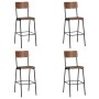 Taburetes de cocina 4 unidades madera contrachapada y acero