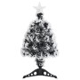 Árbol de Navidad con luces fibra óptica verde y blanco 64 cm