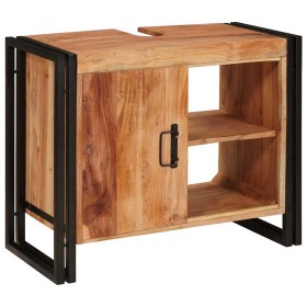 Mueble para lavabo de baño Madera maciza de Acacia y Hierro