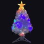 Árbol de Navidad artificial con luces fibra óptica blanco 64 cm