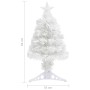 Árbol de Navidad artificial con luces fibra óptica blanco 64 cm
