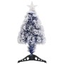 Árbol de Navidad con luces fibra óptica blanco y azul 64 cm