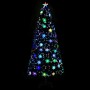 Árbol de Navidad copos de nieve LED fibra óptica negro 180 cm