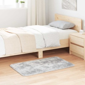 Alfombra de pelo largo NAVARRA gris plata 60x100 cm poliéster
