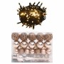 Set de bolas de Navidad 61 pzas con pico 150 LED oro rosa