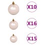 Set de bolas de Navidad 120 pzas con pico 300 LED oro rosa