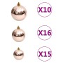 Set de bolas de Navidad 120 pzas con pico 300 LED oro rosa