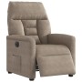 Sillón reclinable eléctrico tela de microfibra gris taupe
