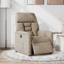Sillón reclinable eléctrico tela de microfibra gris taupe
