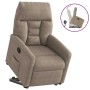 Sillón reclinable elevable tela de microfibra gris taupe