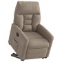 Sillón eléctrico reclinable elevable tela microfibra gris taupe