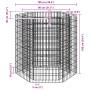 Arriate hexagonal de gaviones 100x90x100 cm