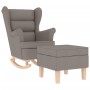 Sillón mecedora con taburete tela gris taupe