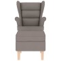 Sillón mecedora con taburete tela gris taupe