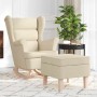 Sillón mecedora con taburete tela color crema