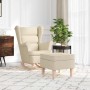 Sillón mecedora con taburete tela color crema