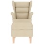 Sillón mecedora con taburete tela color crema