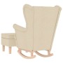 Sillón mecedora con taburete tela color crema