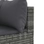Set de muebles de jardín 9 pzas y cojines ratán sintético gris