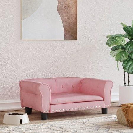 Hundebett aus rosa Samt, 70 x 45 x 30 cm von vidaXL, Betten für Hunde - Ref: Foro24-171827, Preis: 67,30 €, Rabatt: %
