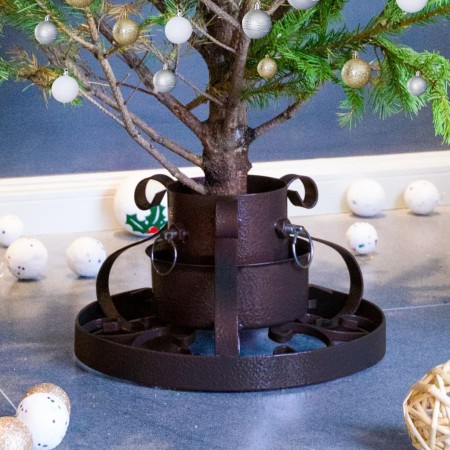 Soporte para árbol de Navidad cobre envejecido 29x29x15,5 cm