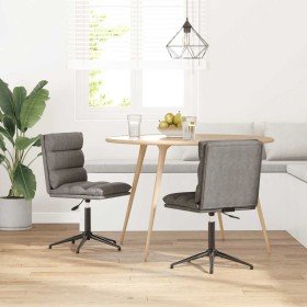 Sillas de comedor 2 unidades cuero sintético gris Sillas de comedor 2 unidades cuero sintético gris