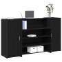 Escritorio de recepción roble negro 180x50x103,5 cm madera de