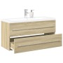 Set de muebles de baño 2 pzas madera contrachapada roble Sonoma