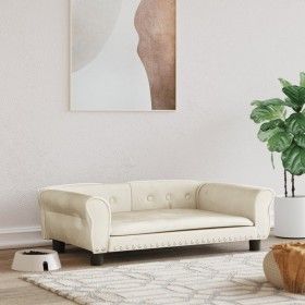 Cama para perros de terciopelo crema 95x55x30 cm de vidaXL, Camas para perros - Ref: Foro24-171816, Precio: 84,34 €, Descuent...
