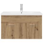 Mueble para lavabo con lavabo integrado y grifo roble artesanal