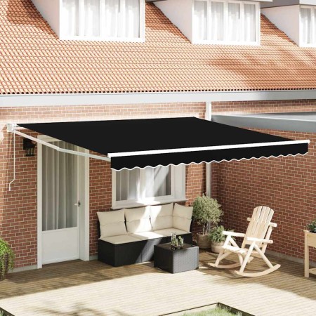 Toldo Retráctil Negro 400 x 300 cm Poliéster