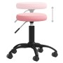 Silla de oficina giratoria de terciopelo rosa