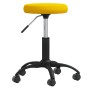 Silla de oficina giratoria de terciopelo amarillo mostaza