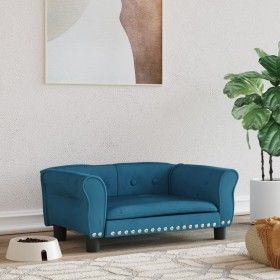 Blue velvet dog bed 70x45x30 cm by vidaXL, Beds for dogs - Ref: Foro24-171824, Price: 70,57 €, Discount: %