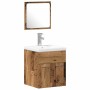 Conjunto de Muebles de Baño con puerta 3 pcs Madera Vieja