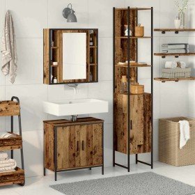 Unidades de Tocador de Baño 3 pcs Marrón 33 x 33 x 185.5 cm Unidades de Tocador de Baño 3 pcs Marrón 33 x 33 x 185.5 cm