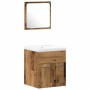 Juego de Muebles de Baño 4 pcs Madera Vieja 41 x 38.5 x 46 cm