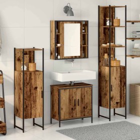 Juego de muebles de baño 4 pcs Marrón 33 x 33 x 185.5 cm