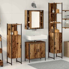 Juego de muebles de baño 4 pcs Marrón 33 x 33 x 185.5 cm