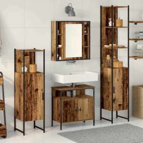 Juego de muebles de baño 4 pcs Madera vieja 33 x 33 x 185.5 cm Juego de muebles de baño 4 pcs Madera vieja 33 x 33 x 185.5 cm