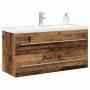 Gabinete de lavabo con recipiente con cajón 2 pcs Madera vieja