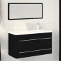 Gabinete de lavabo con recipiente con cajón 3 pcs Roble negro