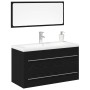 Gabinete de lavabo con recipiente con cajón 3 pcs Roble negro