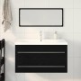 Gabinete de lavabo con recipiente con cajón 3 pcs Roble negro