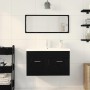 Mueble de lavabo con puerta Roble negro 80 x 38.5 x 46 cm