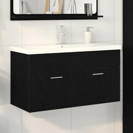 Mueble de Cuarto de Baño Roble Negro 90 x 38,5 x 46 cm en Muebles de baño | Comprar online en Foro24