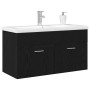 Mueble de lavabo con puerta Roble Negro 90 x 38.5 x 46 cm