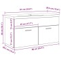 Mueble de lavabo con puerta Roble Negro 90 x 38.5 x 46 cm