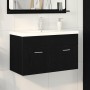 Mueble de lavabo con puerta Roble Negro 80 x 38.5 x 46 cm