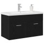 Mueble de lavabo con puerta Roble Negro 80 x 38.5 x 46 cm